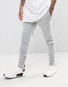 Sixth June Skinny Joggers In Gray With Zip Ankle - Gray