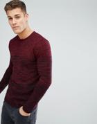 Solid Sweater In Burgundy Fade - Red