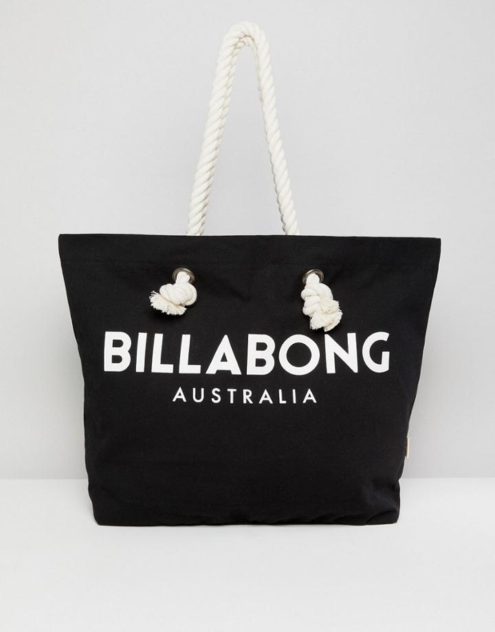 Billabong Logo Tote Beach Bag - Black