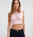 Asos Petite Top With Mesh - Pink