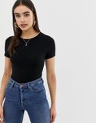 Asos Design Skinny Fit T-shirt Body In Black - Black