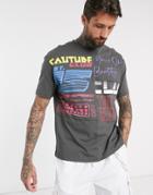 The Couture Club Spliced T-shirt In Gray