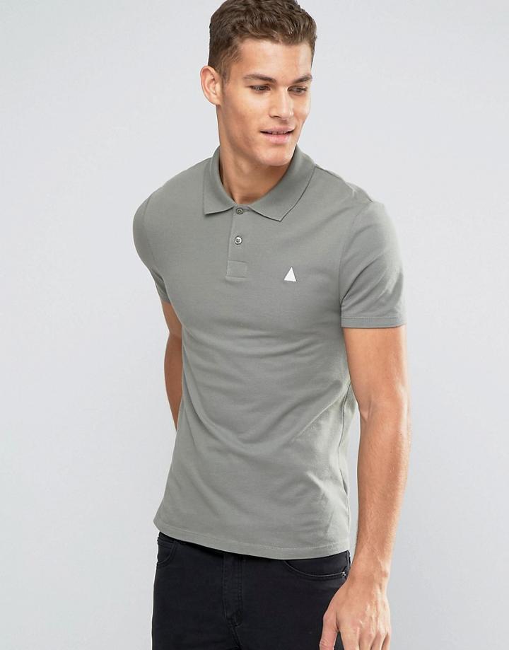 Asos Muscle Pique Polo Shirt With Logo In Green - Green