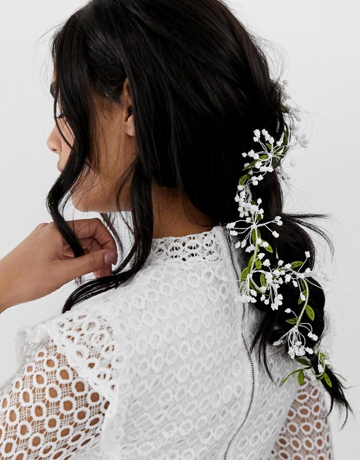Asos Design Hair Clip With Floral Leaf And Vine Detail - Multi