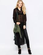 Only Karen Longline Shirt - Black