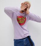 Santa Cruz Classic Dot Long Sleeve T-shirt In Lilac Exclusive To Asos - Purple