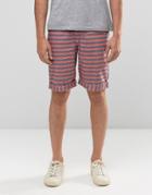 Bellfield Cotton Striped Shorts - Gray
