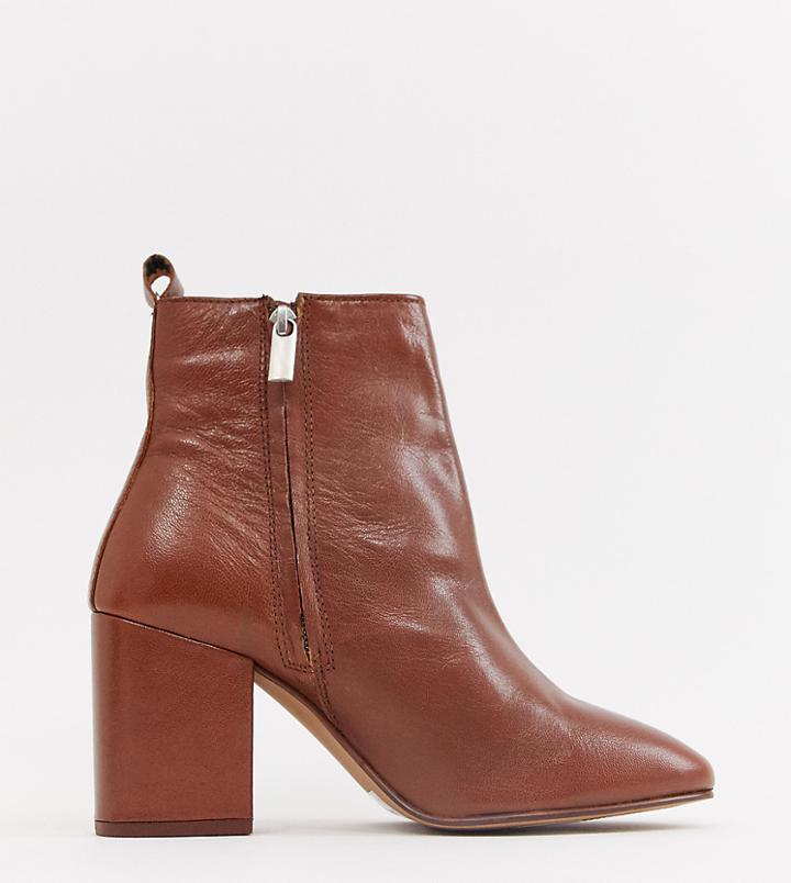 River Island Heeled Boots In Tan - Tan