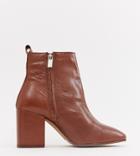 River Island Heeled Boots In Tan - Tan