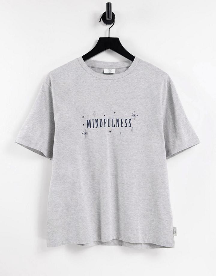 Chelsea Peers Lounge Midfulness T Shirt In Gray-grey