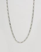 Asos Chain Interest Necklace In Silver - Silver