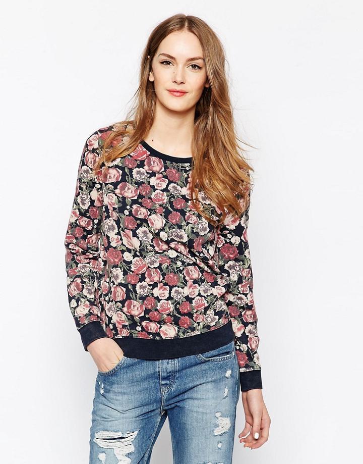Pepe Jeans Floral Sweatshirt - Navy
