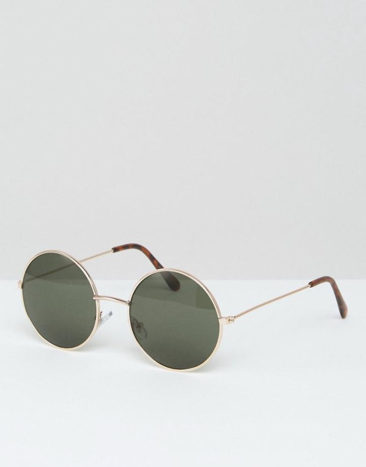 Vero Moda Round Sunglasses - Gold