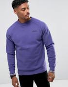 Fila Vintage Crew Neck Sweatshirt In Purple - White