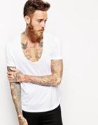 Asos T-shirt With Deep Scoop Neck - White