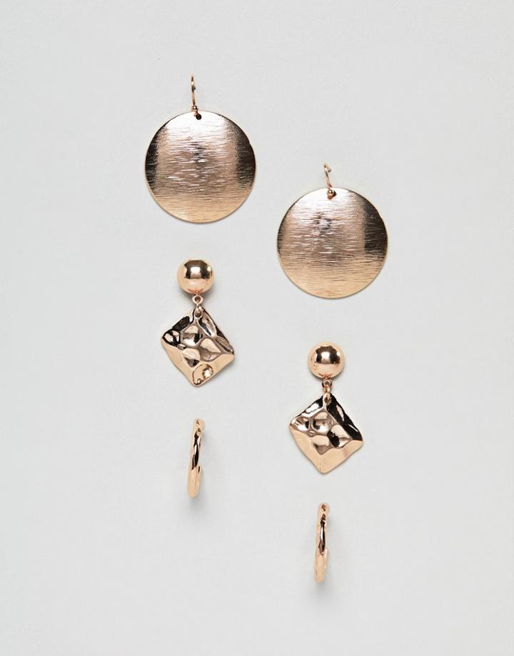 Boohoo Multipack Earrings In Gold - Gold