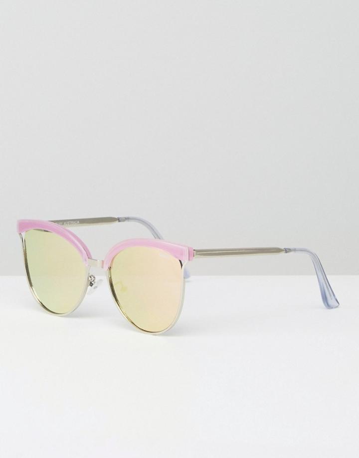 Quay Australia Star Dust Flat Lens Cat Eye Sunglasses - Pink