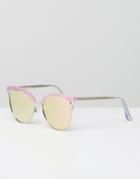 Quay Australia Star Dust Flat Lens Cat Eye Sunglasses - Pink