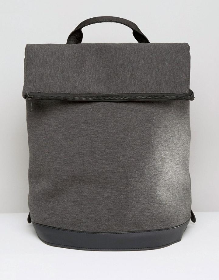 Asos Backpack In Charcoal Marl Scuba - Gray