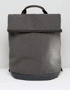 Asos Backpack In Charcoal Marl Scuba - Gray