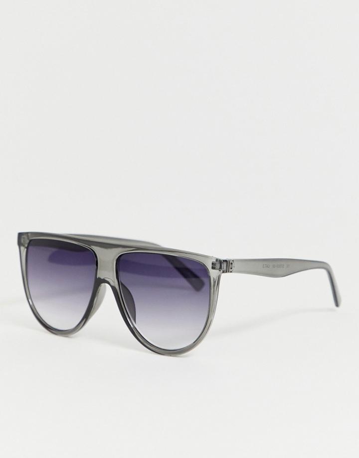 Selected Femme Flat Top Visor Sunglasses - Gray