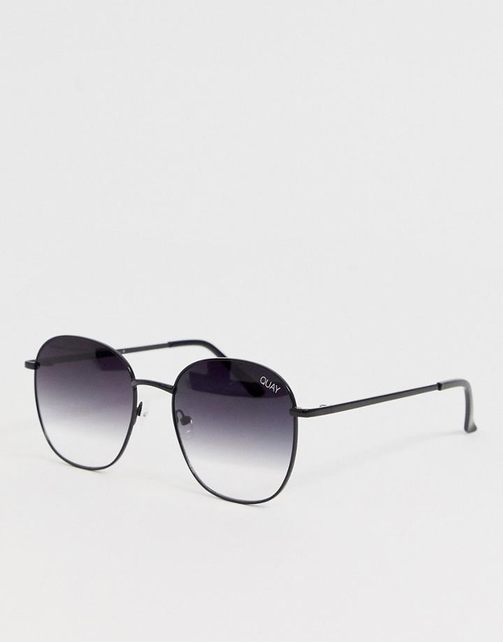 Quay Australia Jezabell Round Sunglasses In Black Fade - Black