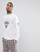 Diamond Supply Long Sleeve T-shirt With Sleeve Prints - White