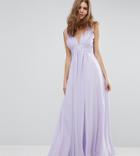 Fame And Partners Tall Valencia Maxi Dress With Cut Out Back - Purple