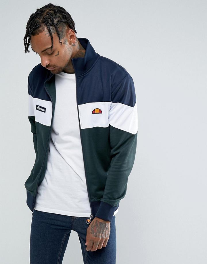 Ellesse Track Jacket With Block Panels - Green