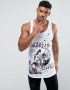 Religion Tank With Half And Half Print - White