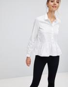 Esprit Ruffle Hem Shirt - White