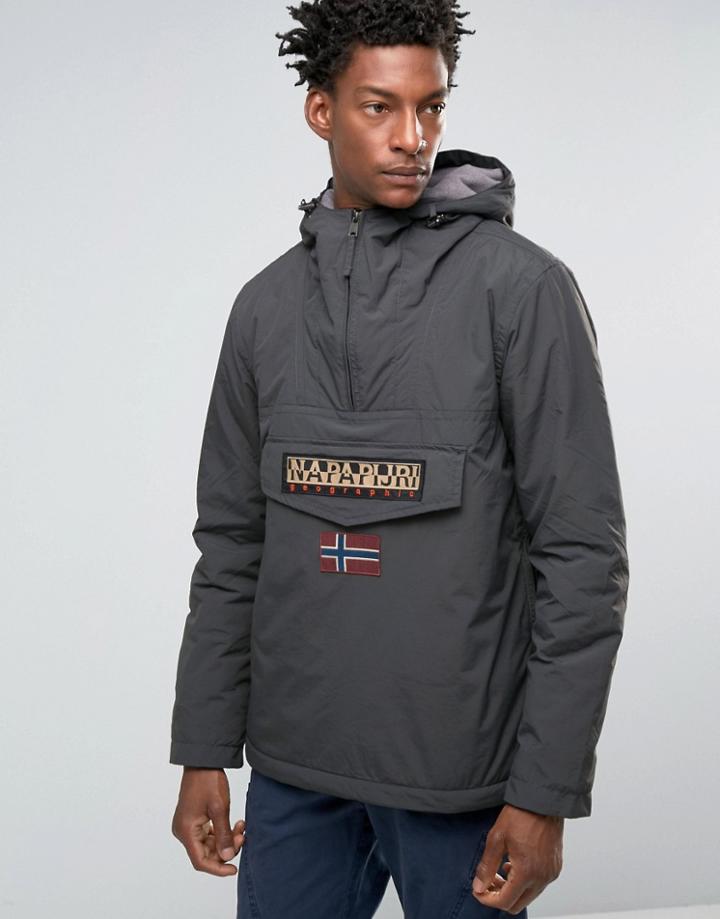 Napapijri Overhead Hooded Jacket Nylon Padded - Gray