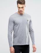 Lyle & Scott Long Sleeve Top Eagle Logo In Gray Marl - Gray
