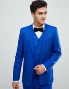 Asos Skinny Suit Jacket In Royal Blue - Blue