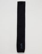 Religion Wedding Knitted Tie In Black With Squared Off End - Black