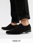 Asos Design Wide Fit Derby Shoes In Black