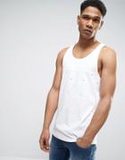 Jack & Jones Core Tank With Printed Panel - White
