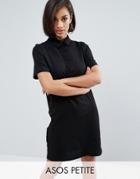 Asos Petite Clean Polo Shirt Dress - Black