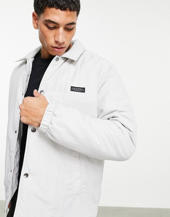 Topman Coach Jacket In Gray-blues