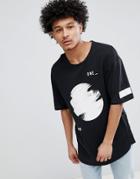 Jack & Jones Core Longline T-shirt With Graphic And Drop Shoulder - White