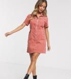 Urban Bliss Shirt Dress In Cord-pink