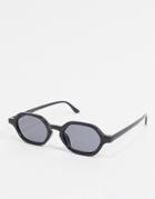 Aj Morgan Slim Square Sunglasses In Black