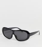 Glamorous Exclusive Oversized Black Visor Sunglasses