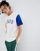 New Era Est.1920 T-shirt With Contrasting Sleeves In White - White