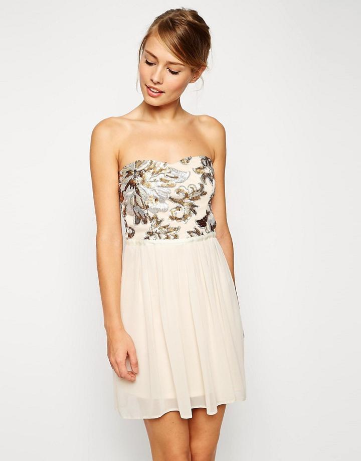 Asos Sequin Bodice Mini Dress - Multi