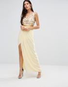 Virgos Lounge Marigold Maxi Dress With Slit - Pink