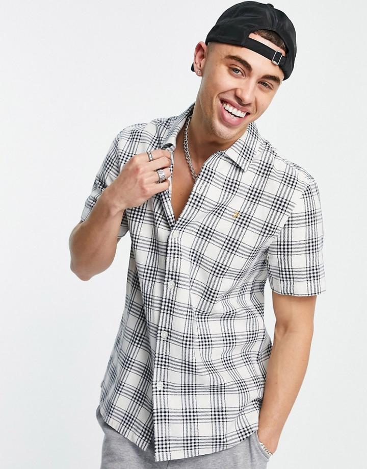 Farah Crockett Short Sleeve Shirt-navy