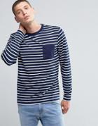Another Influence Long Sleeve Striped T-shirt - Navy