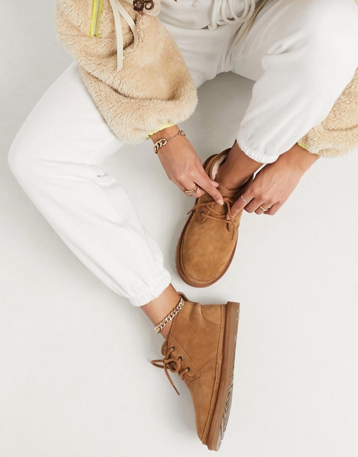 Ugg Neumel Lace Up Ankle Boots In Chestnut-brown