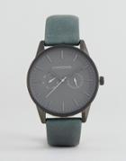 Unknown Engineered Leather Watch In Blue - Blue